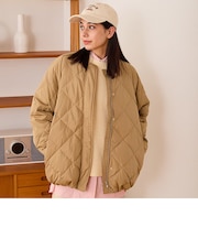 キルティングノーカラーダウンジャケット/MO43D04