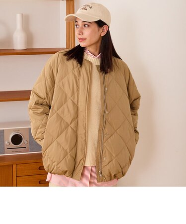 キルティングノーカラーダウンジャケット/MO43D04