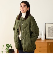 キルティングノーカラーダウンジャケット/MO43D04