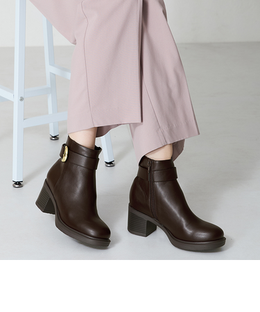 バックルデザインタンクソールヒールブーツ/42408