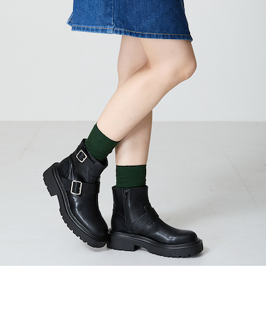 ダブルベルトエンジニアショートブーツ/41423