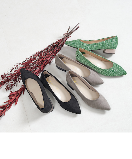 バイカラーポインテッドトゥパンプス/42302