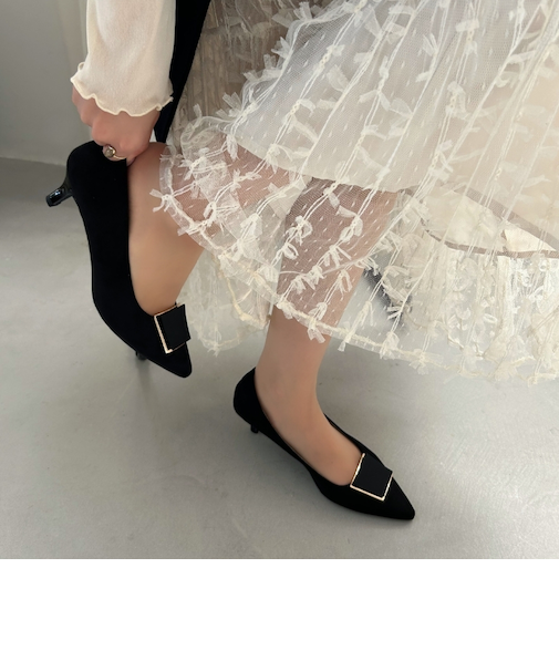 2wayスクエアモチーフヒールパンプス/42305