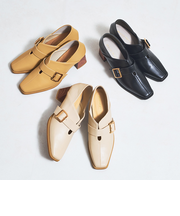 ウッドヒールベルトパンプス/51103