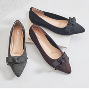 ラメニットリボンパンプス/52106