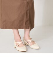 クロスストラップポインテッドトゥパンプス/51116