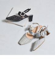 ■2025春夏新作■ビジューストラップツイードパンプス/51115