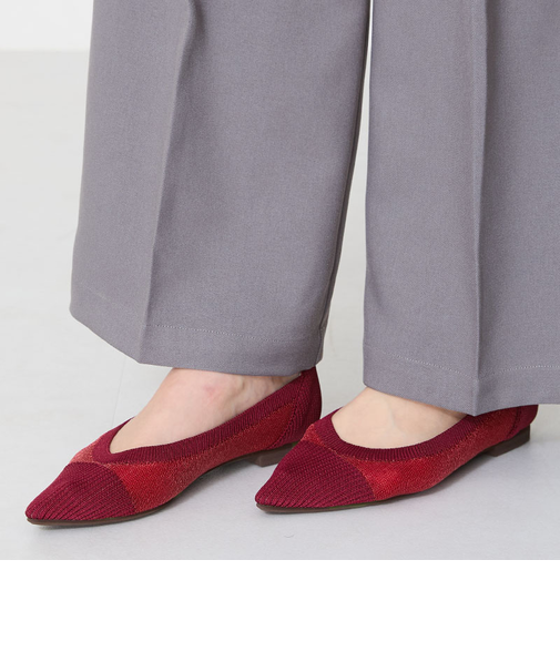 【ニット・通気性】軽量シアーニットパンプス/52108