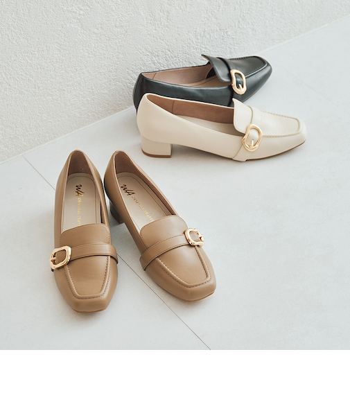 バックルベルトヒールローファー/52113