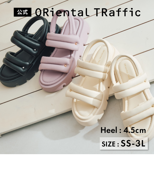 【厚底・柔らかい】パデットダブルベルト厚底サンダル/51202