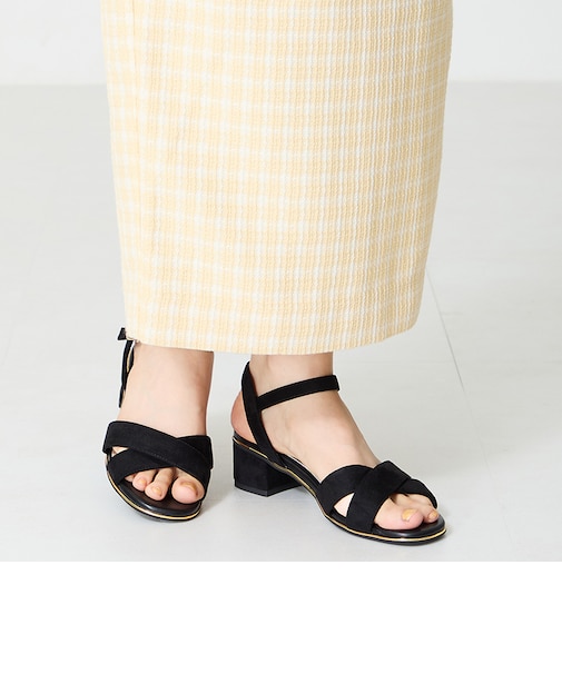 【WEB限定】クロスストラップメタリックラインサンダル/55201