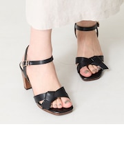 リボンベルトウッドヒールサンダル/51225