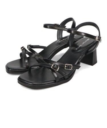 スクエアバックルデザインヒールサンダル/51233