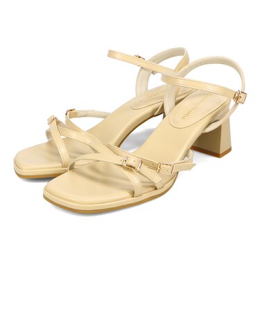 スクエアバックルデザインヒールサンダル/51233