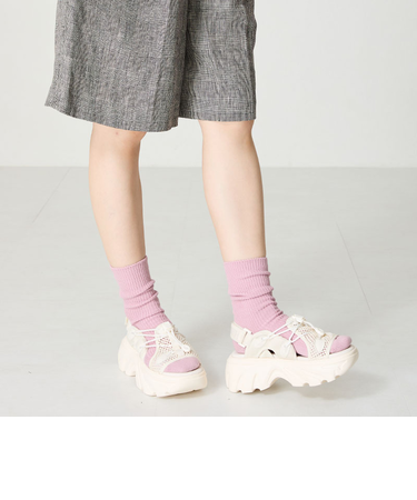 ドローコード×メッシュ厚底サンダル/51210