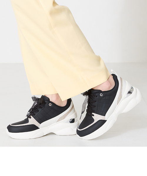 Yunna ユンナ スエード&フォーシャーリングチャンキースニーカー