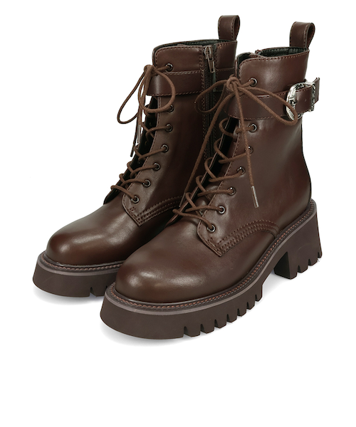 LIMI feu ミドルブーツ レースアップ ベルトストラップ 新品 LIMI feu リミフゥ レースアップブーツ 厚底ブーツ サイズ6