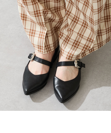 ウエスタンバックルポインテッドパンプス/51327