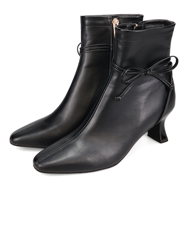 サイドリボンヒールブーツ/51417