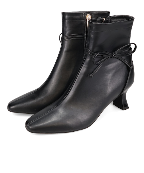 サイドリボンヒールブーツ/51417