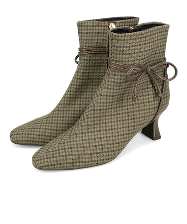 サイドリボンヒールブーツ/51417