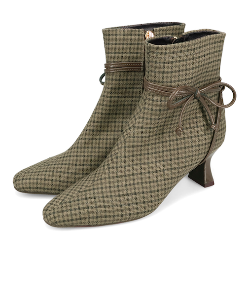 サイドリボンヒールブーツ/51417