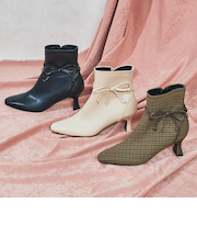 サイドリボンヒールブーツ/51417