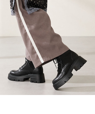 ニットソックスレースアップブーツ/51404