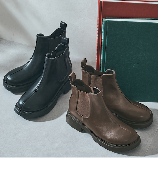 ラウンドトゥサイドゴアブーツ/51414