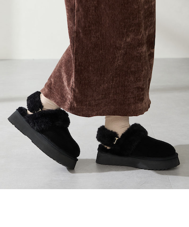 厚底ムートン2wayサンダル