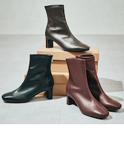 ストレッチヒールバックジップブーツ