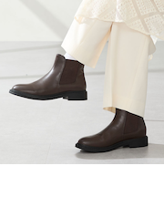 アーモンドトゥフラットサイドゴアブーツ