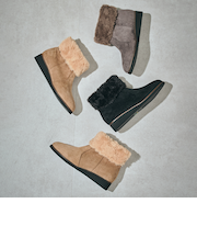 たっぷりファーウエッジソールブーツ/52411