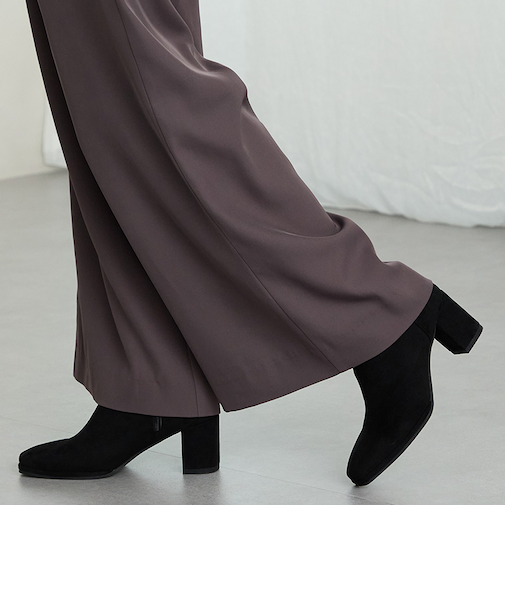 スエードストレッチヒールブーツ/51420