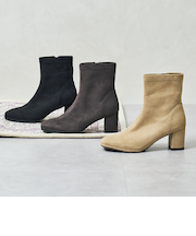 スエードストレッチヒールブーツ/51420