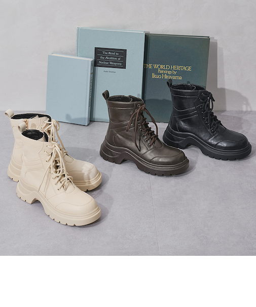 厚底レースアップブーツ/51401