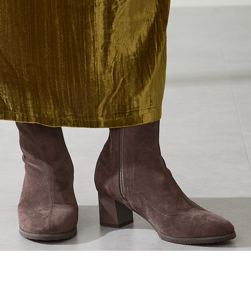 チャンキーヒールストレッチブーツ/52406