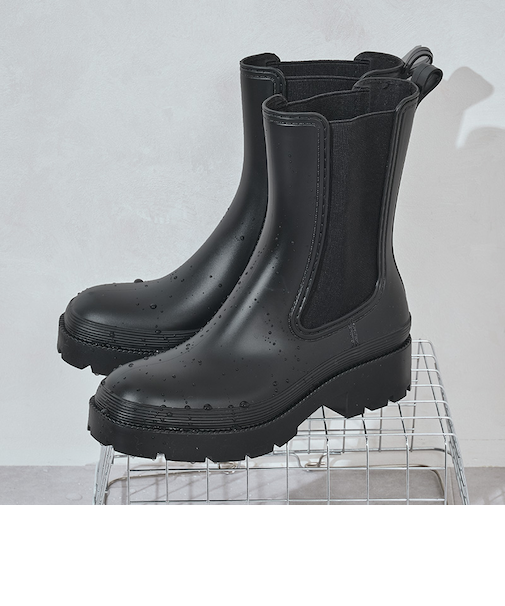 ミドル丈サイドゴアレインブーツ/R-0025