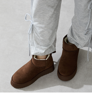 厚底ムートンショートブーツ/51409