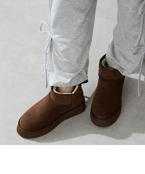 厚底ムートンショートブーツ/51409