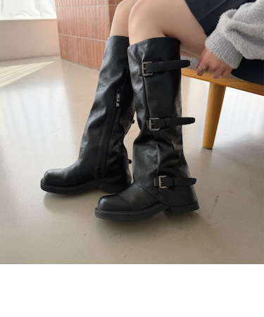 サイドベルトカバーロングブーツ/55503