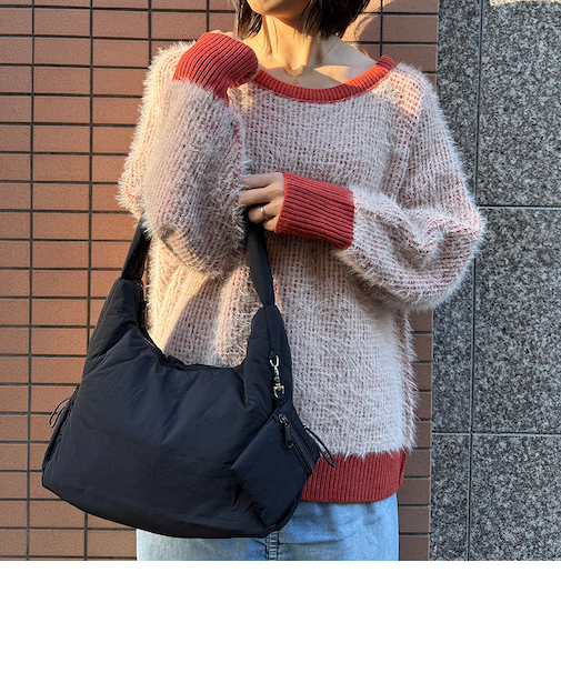 ミニポーチ付きナイロンバッグ