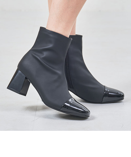 つま先切替デザインショートブーツ/51427