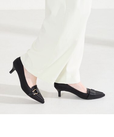 サイドバックルポインテッドトゥパンプス/62104