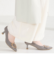 変形リボンモチーフヒールパンプス/61117