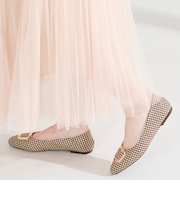 ゴールドモチーフフラットパンプス/62109