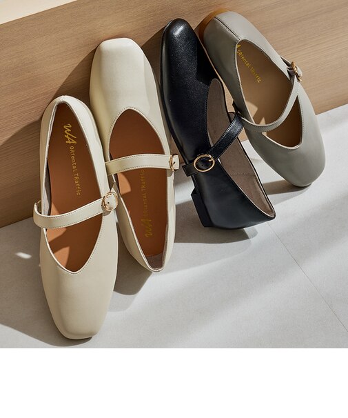 ワンストラップ甲深パンプス/62113