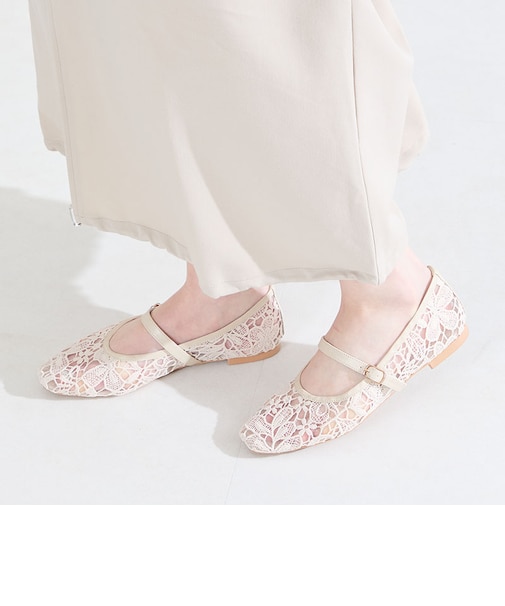 シアーレースメリージェーンパンプス/62114