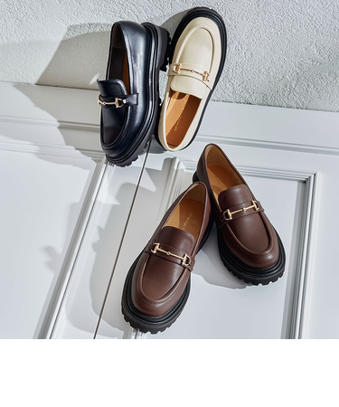 ビットモチーフ厚底ローファー/61108