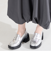 厚底ヒールローファー/61106